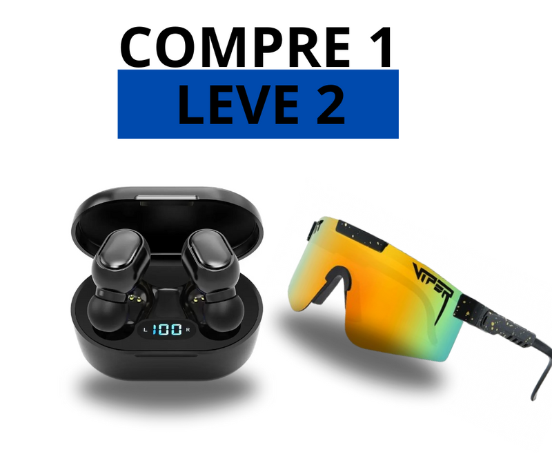 Compre 1 Leve 2 - Fone Bluetooth A Prova D´água + Óculos de Corrida!